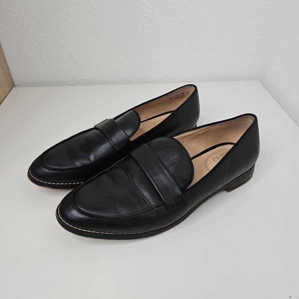 Franco Sarto Leather L-Hudley Loafer, Women's Size 9, Black